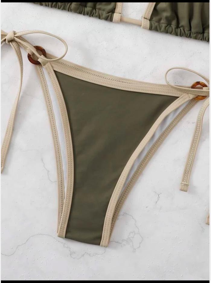 2023 European American Fashion Solid Color Sexy Two-Piece Women's Bikini Swimsuit