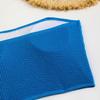 2025 Solid Color High Waist Bandeau Bodycon Bikini Set - European & American Style