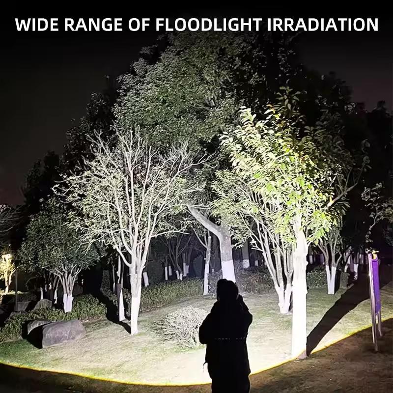 LED Campinglommelykt Høy Effekt Oppladbar USB Spotlys Zoomlykt Innebygd Batteri For Fiske Utendørs Vanntett