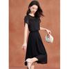 Women's Elegant Mesh Polka Dot A-Line Midi Dress