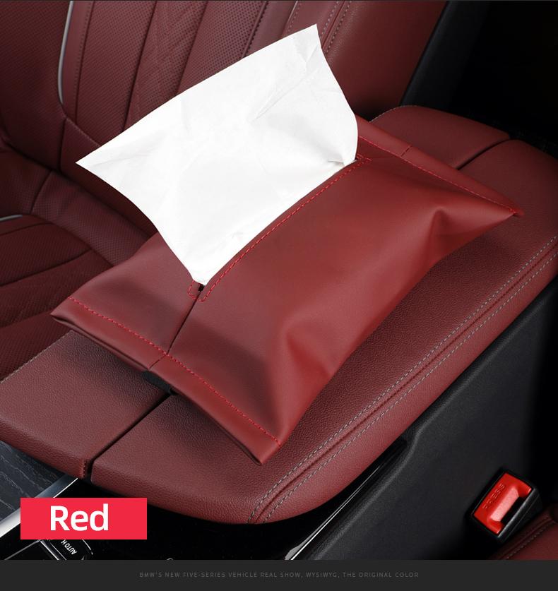 Car Mounted Tissue Box, Hanging Bag, Armrest Box, Paper Pulling Hanging Car Dining Bag, Storing Interior Decoration Items