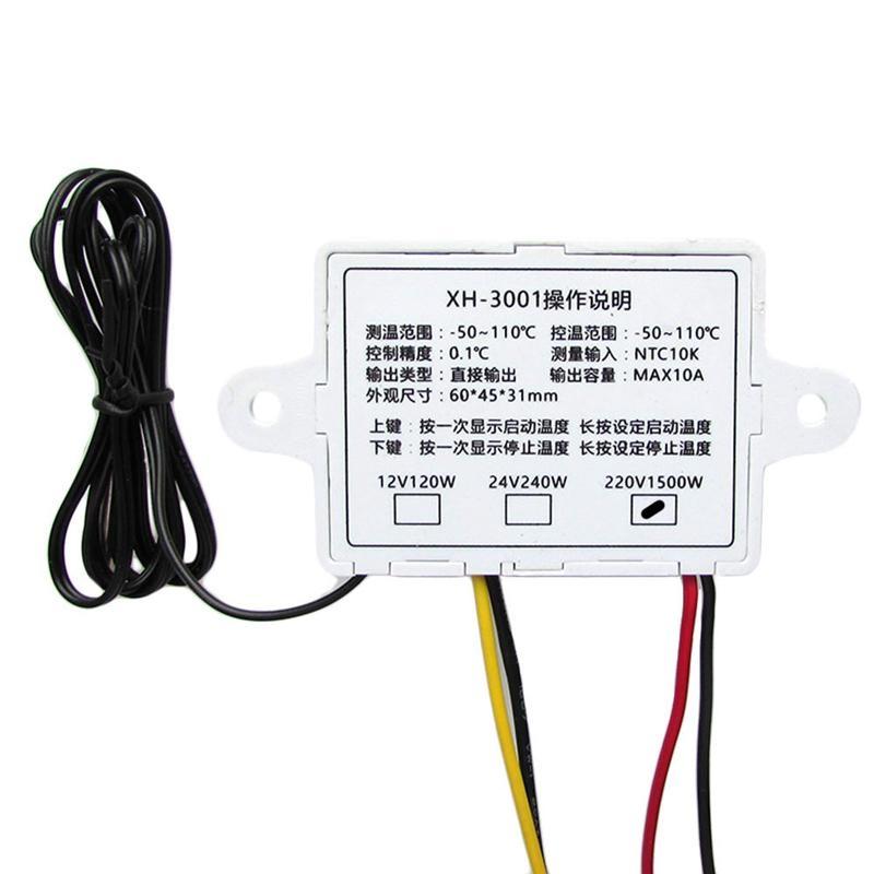 220V LED Digital Temperature Controller 10A Thermostat Control Switch Probe New CN