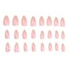 24Pcs XE-94-40 Shimmery Creamy Sweet Bow Fake Nails for Women