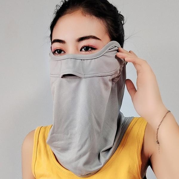 Summer Women UV Protection Face Mask Ice Silk Cooling Ear Cover Neck Guard Cycling Driving Outdoor Eye Shield Breathable