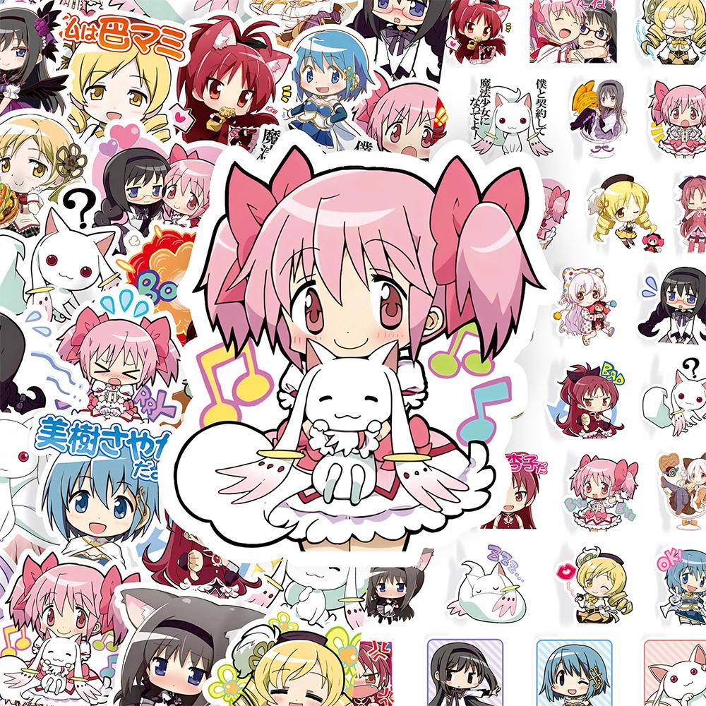 10/50/100pcs Puella Magi Madoka Magica Anime Graffiti Stickers Decals Kawaii DIY Stationery Bike Cute Decoration Sticker Toys