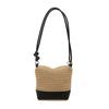 Women Handmade Woven Small Single Shoulder Crossbody Bucket Bag For Daily Beach Use