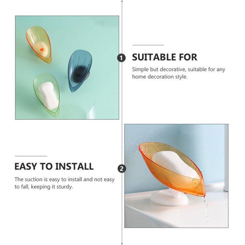 Elegant Lotus Leaf Soap Holder With Stable Suction Cup For Bathroom And Kitchen Use