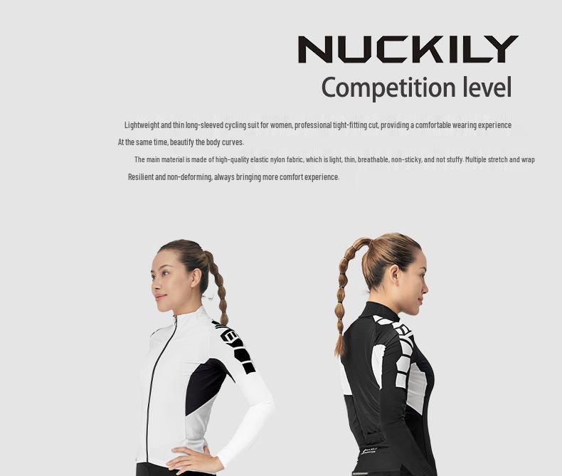 Nuckily Women's Long Sleeve Cycling Jersey: Quick Dry, Breathable, Sun Protection for Road and Mountain Biking In Autumn