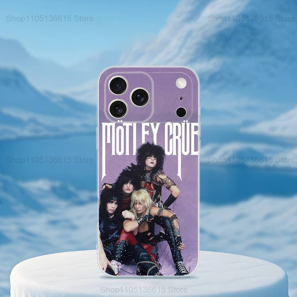 Band M-MOTLEY C-Crue Rock For iPhone 16,13,12,11,17,14,15,Pro,Max,Plus,X,XS,XR,SE,Mini Transparent Soft Silicone Case