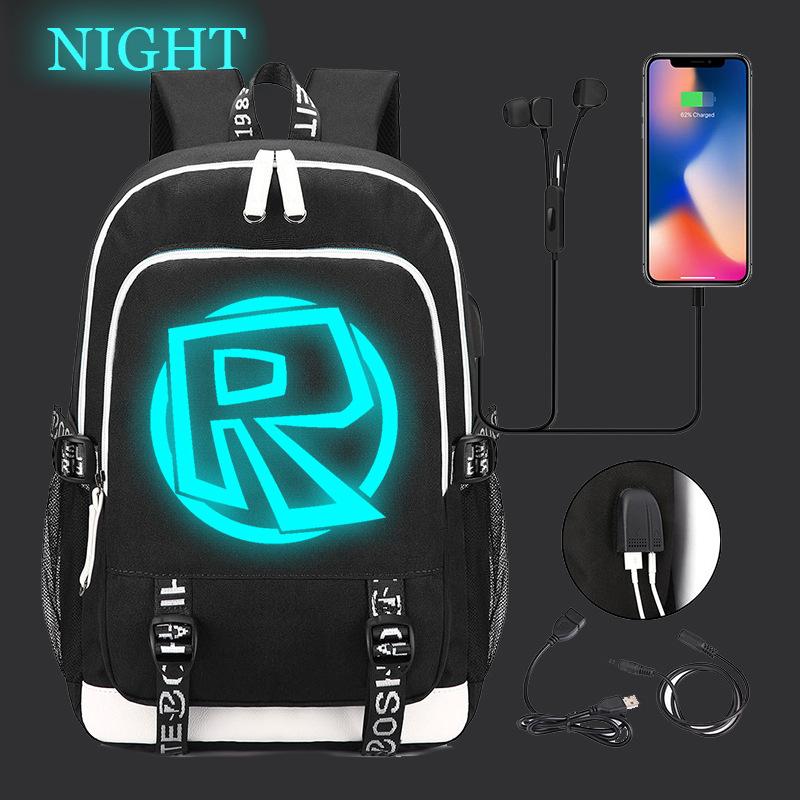 Game Merchandise Luminous Backpack Usb Interface Multi-Function Large Capacity Leisure Travel Bag