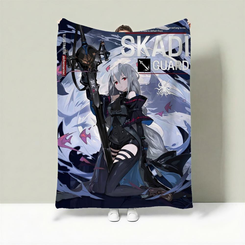 Game A-Arknights Throw Lightweight 240g Flannel Blanket Soft Skin-friendly for Summer Cooling 75X95CM