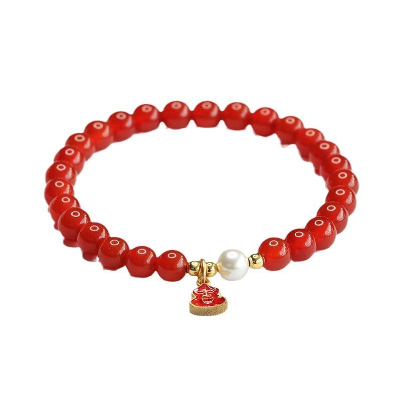 2026 Ximang Red Agate Bracelet Chalcedony Ball Gourd National Fashion Ornament Generation S4071901