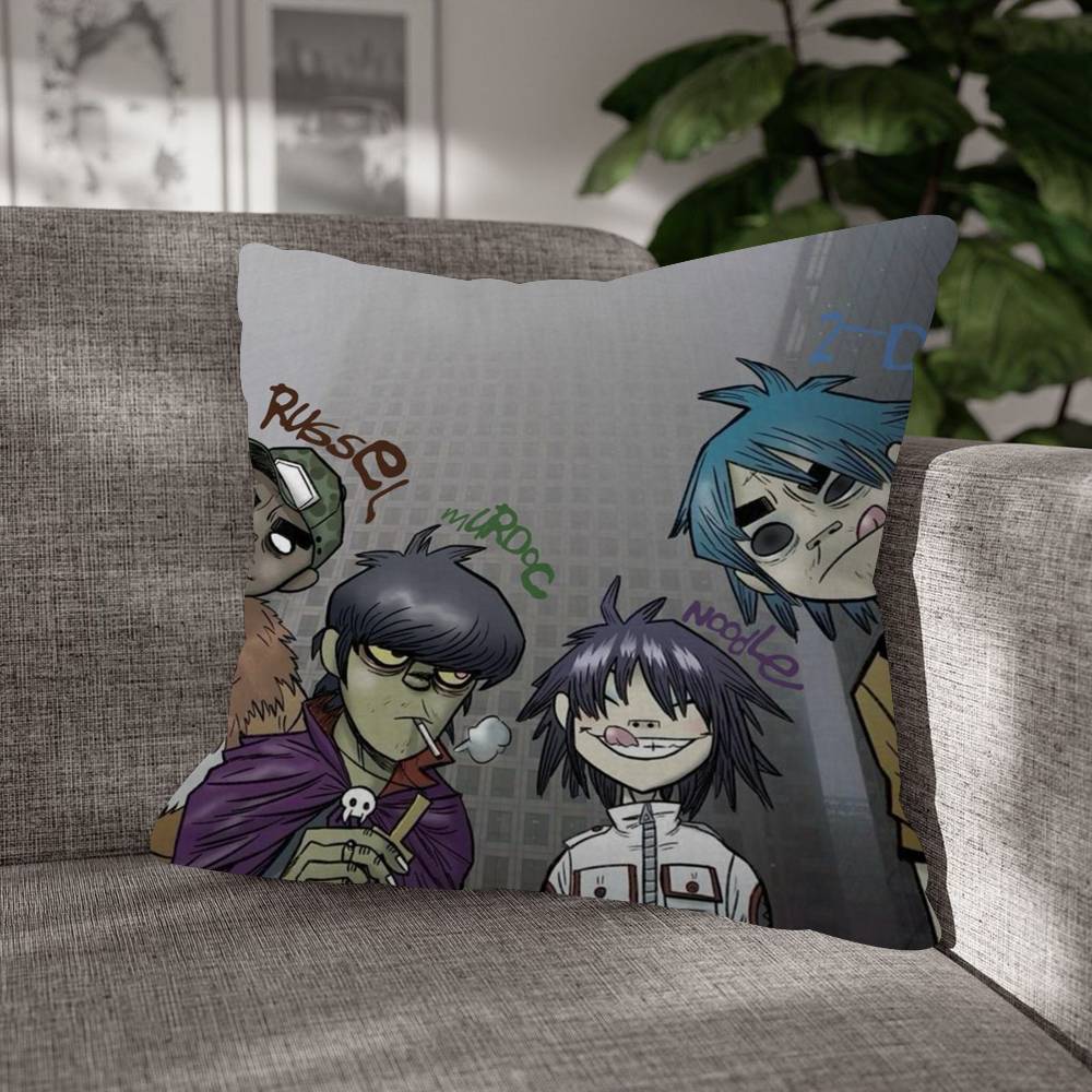Virtual Singer Gorillaz Band Pattern Cushions Pillowcase Polyester Cushion Cover Throw Pillow Pillowcover Home Car Sofa Decor