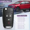 4 Button Keyless Entry Remote Control Flip Key Fob Replacement for Chevy Cruze Equinox Impala Camaro Malibu Sonic and GMC Terrain Buick Regal