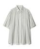 PARTIMENTO Multi-Stripe A-Line Oversized Half Shirt Gray