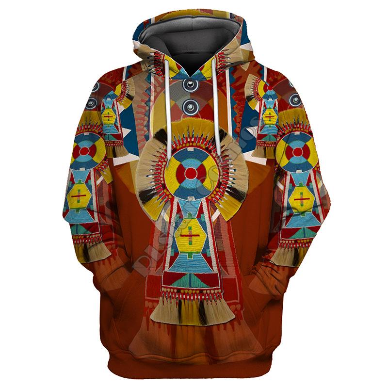 Men's Hooded Sweatshirt Fashionable 3D Digital Tattoo Print Loose Large Size Casual Top