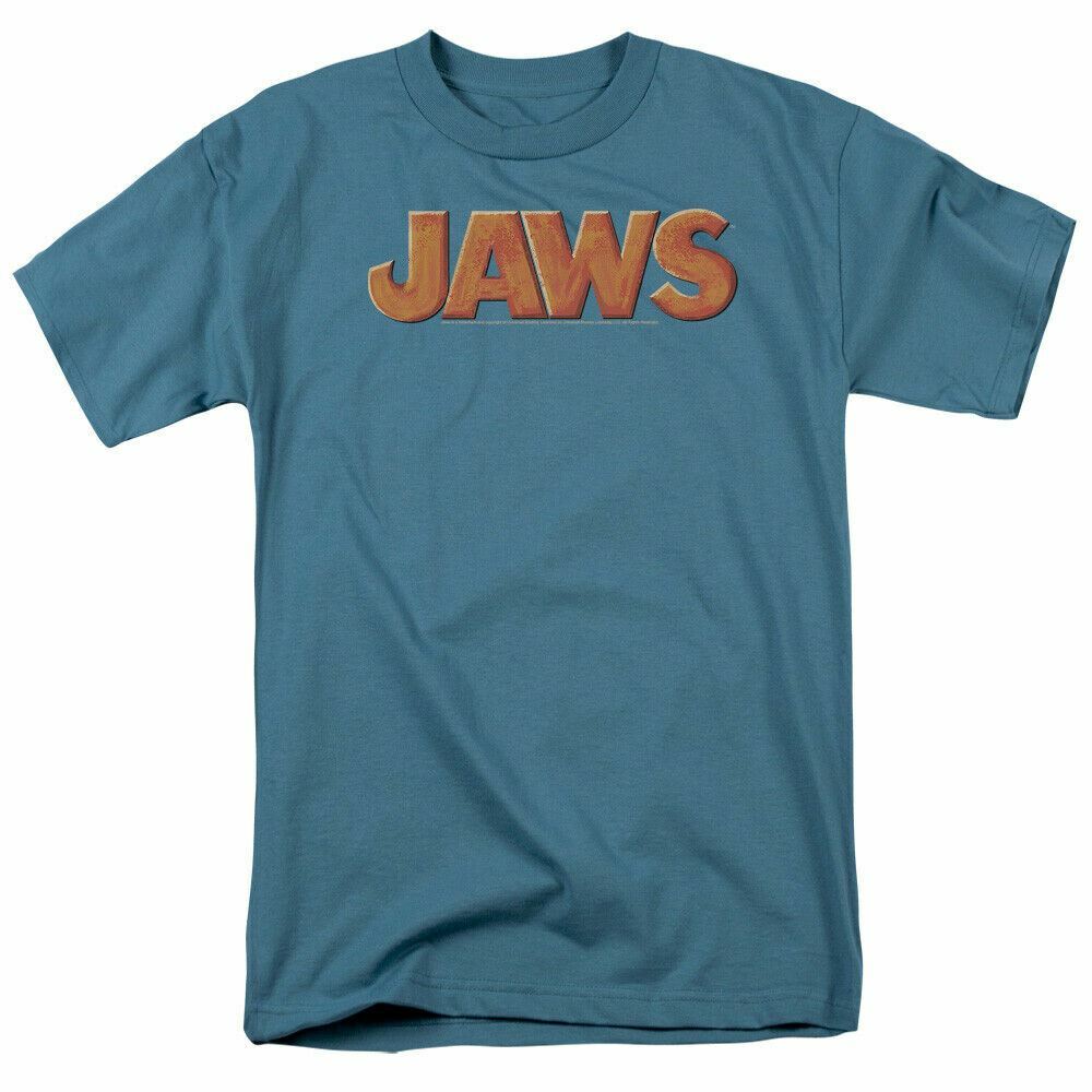 Jaws Logo T Shirt Licensed Shark Movie Retro Tee Classic New Slate XXXL