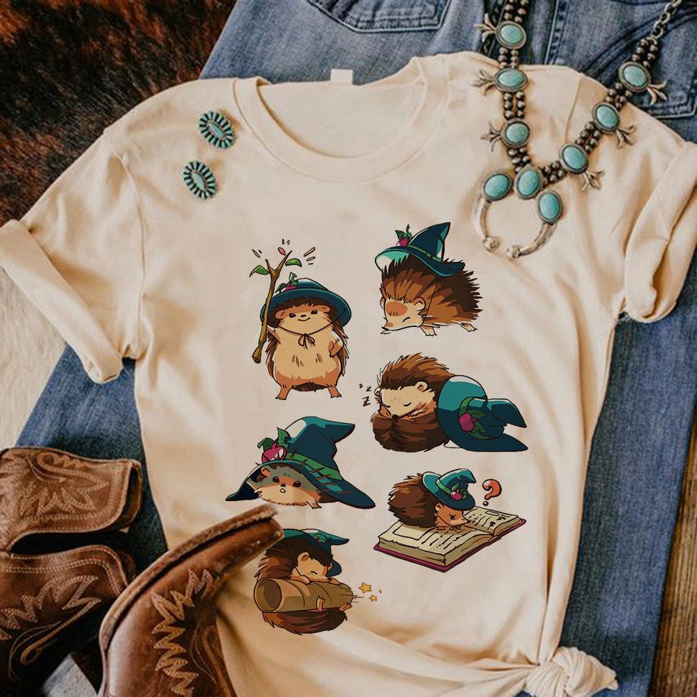 Hedgehog tshirt Women harajuku Y2K funny tshirts girl streetwear designer comic clothing S