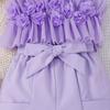 Girls Elegant Set Spring Summer Children Flower Halter Top Shorts Fashion Set