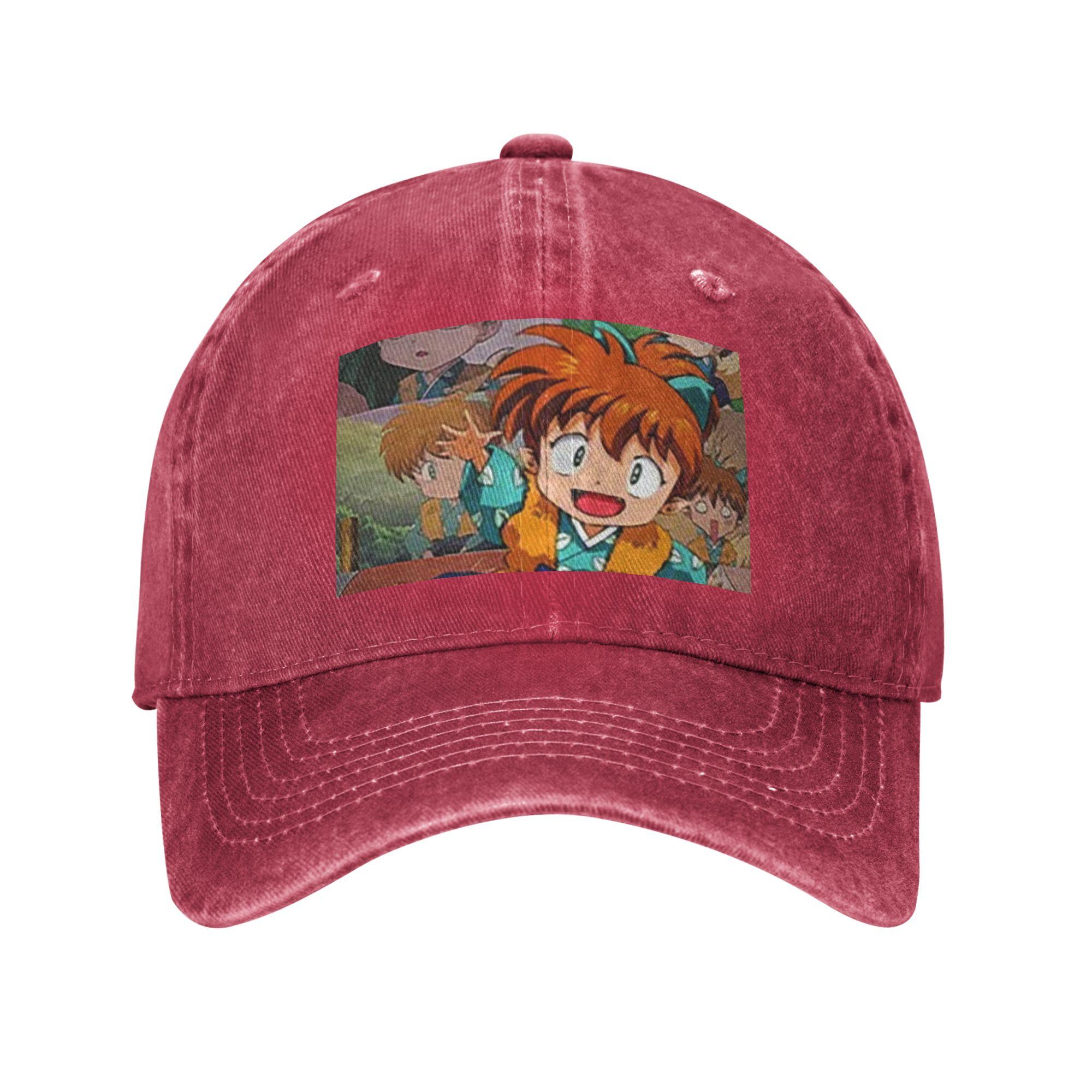 

Anime Inuyasha Shippo Washed Denim Cap Casual Baseball Caps Adjustable Hat Summer Unisex Baseball Hats One Size
