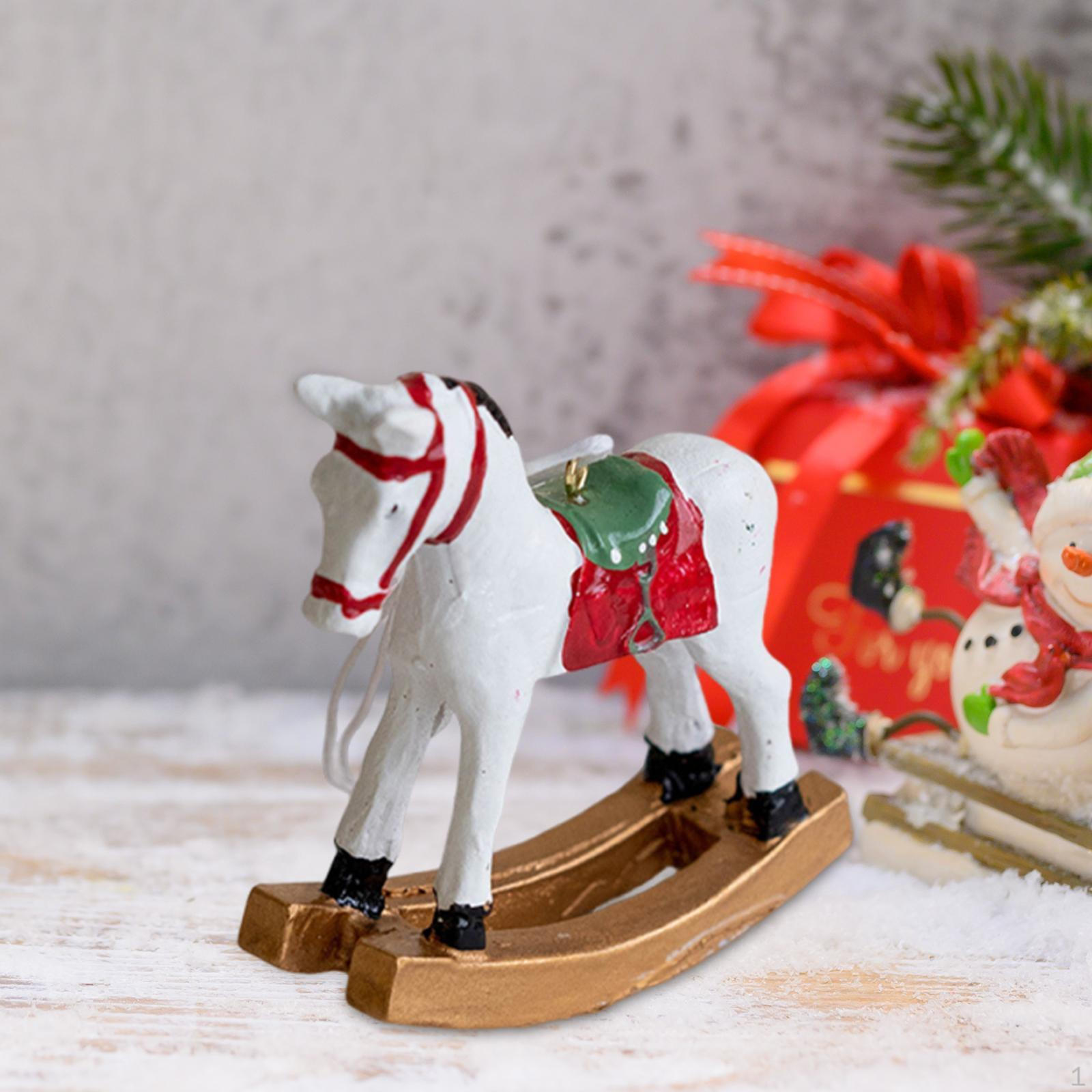 

Рождественская фигурка лошади Домашний акцент Декорация для стола полки прихожей белый