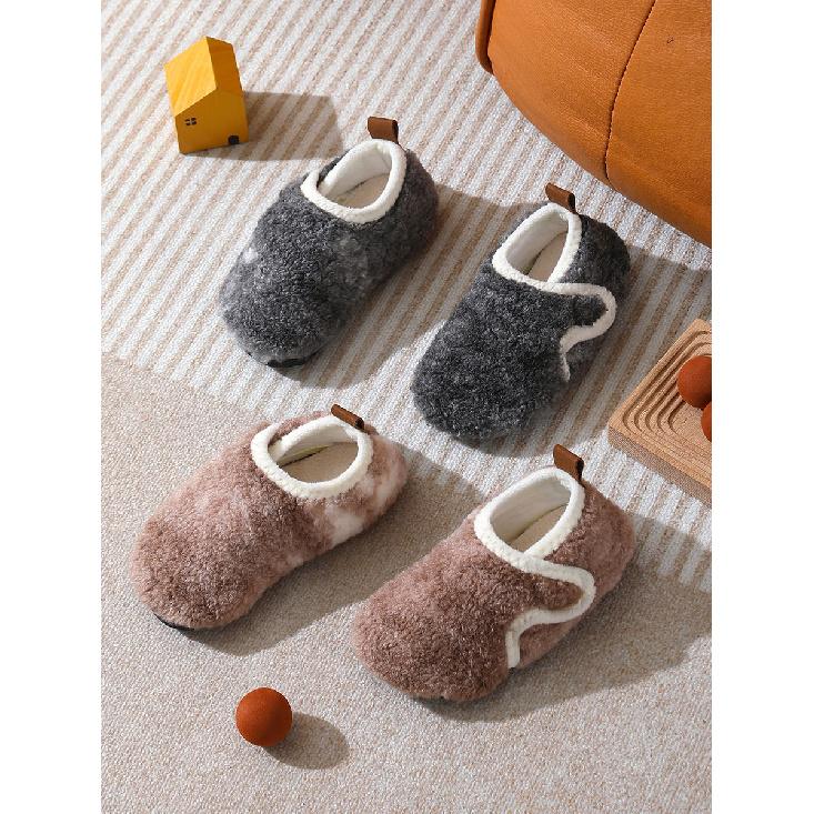 Children's non-slip soft-soled floor socks, adult autumn and winter indoor thermal socks, fleece-lined and thickened baby floor shoes