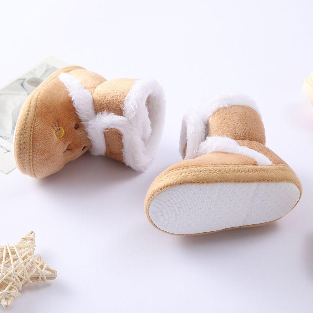 Winter Warm Slippers Cute Cartoon Bear Soft Infant Floor Socks Footwear Newborn Learning Walking Shoes Newborn Shoes