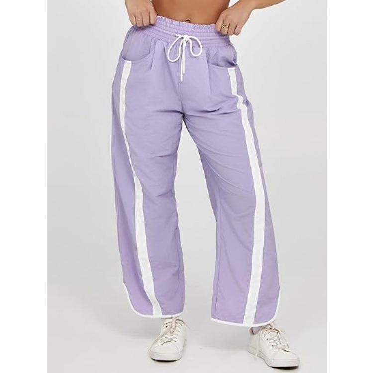 Women Jogger Pants with Side Stripes Drawstring Waist Multi Colors Casual Sporty Sweatpants
