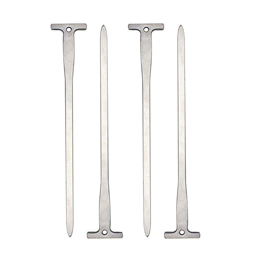 Long Camping Tent Stake Stainless Steel Canopy Stakes Spikes Heavy Duties Tent Peg Wind-proof Lengthened Tent Ground Peg