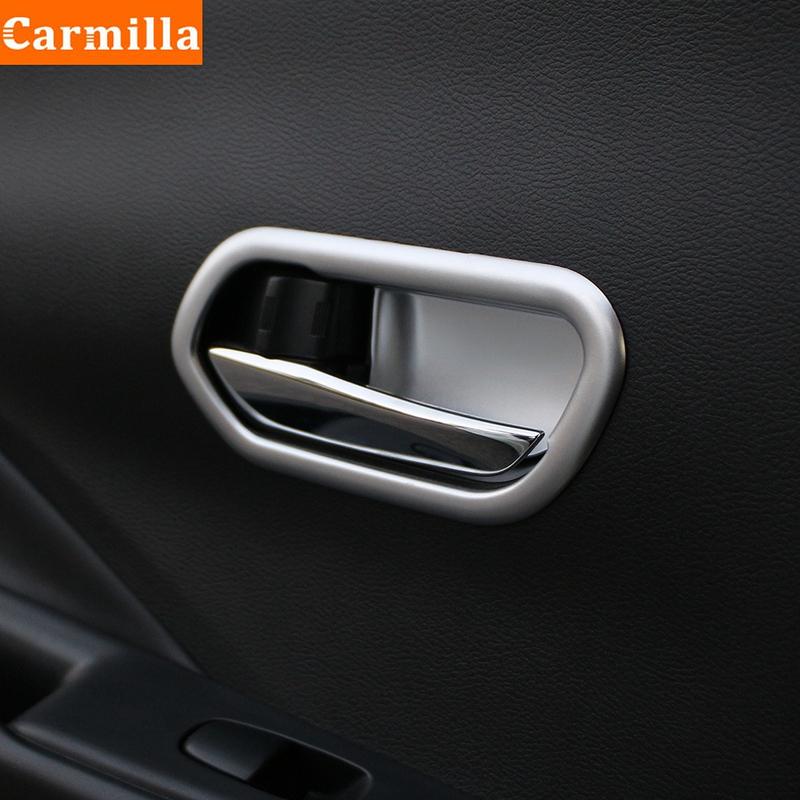 Carmilla Interior Car Door Handle Bowl Frame Trim Cover Molding Stickers for Nissan Kicks 2016 - 2021 Accessories Car Styling