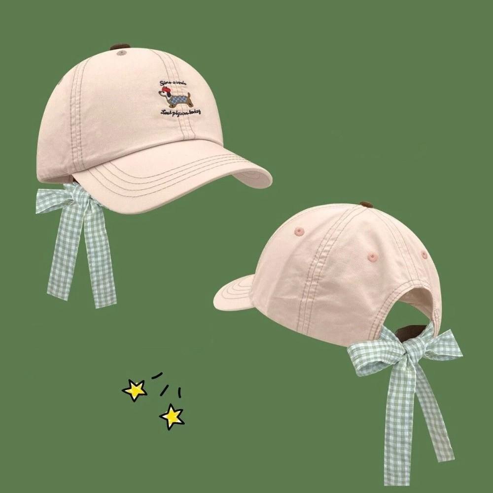 

Embroidered Dog Baseball Cap Bow Tie Sun Hat Fashion Duckbill Hat Spring/summer