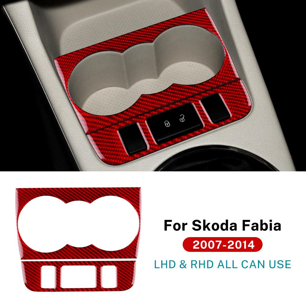 Soft Carbon Fiber Sticker For Skoda Fabia 2 MK2 5J 2007 2008 2009 2010 2011 2012 2013 2014 Car Water Cup Seat Heating Button
