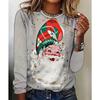 Women's Santa Printed Versatile T-Shirt Casual Short Sleeve Daily Comfort Pullovers Long Sleeves Women’s