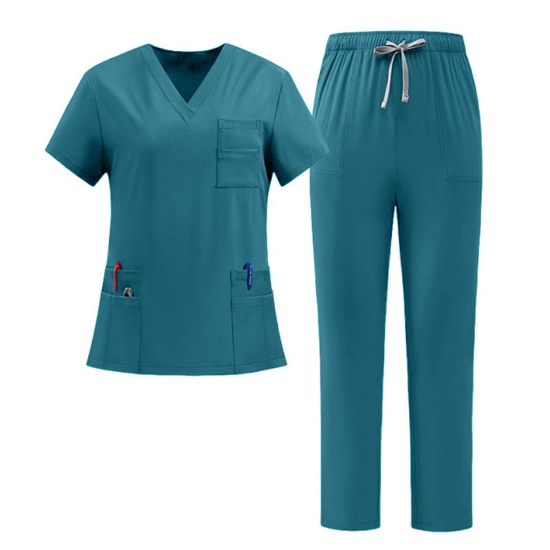 Abbigliamento da Lavoro Nero Bellezza SPA Abiti Medici Uniformi Uomo Donna Dentista Clinica Veterinaria Abiti da Lavoro Uniformi Chirurgiche Set Scrubs