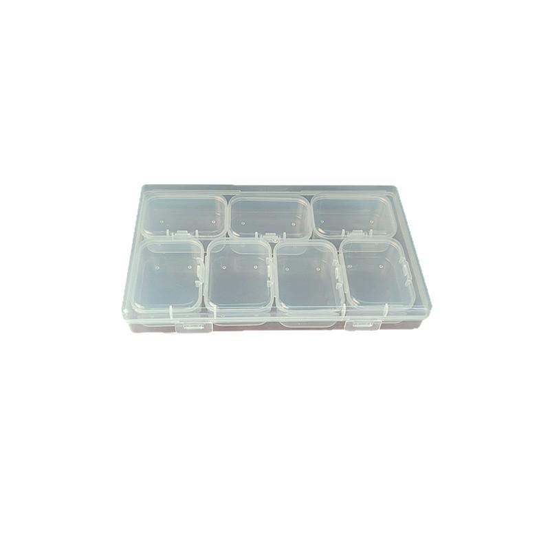 7-Compartment Transparent Storage Box for Electronic Parts and Accessories