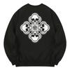 KAN6312 Kmb0127 Skull Gang 322 Fleece-Lined Sweatshirt - Black