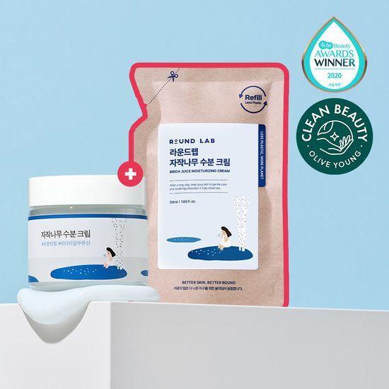 ROUND LAB Birch Moisture Cream 80ml Special (+50ml Refill)