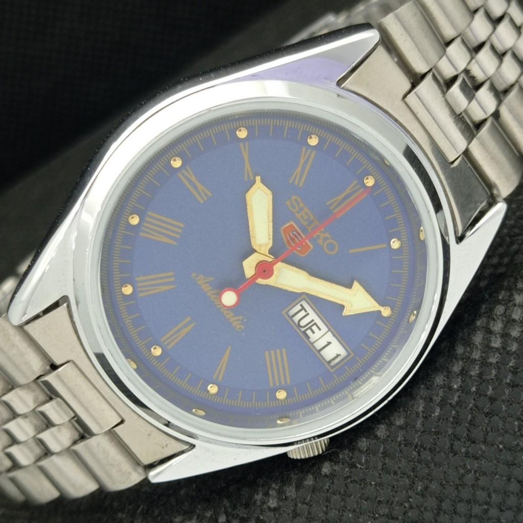 

ВОССТАНОВЛЕННЫЕ ВИНТАЖНЫЕ МУЖСКИЕ ЧАСЫ SEIKO 5 AUTOMATIC JAPAN D/D BLUE 587c-a308786-9 SKU587c-a308786