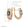 New  Rose Gold Color Vintage Drop Earrings For Women Unusual Colourful Natural Zircon Earrings Fashion Daily Jewelry