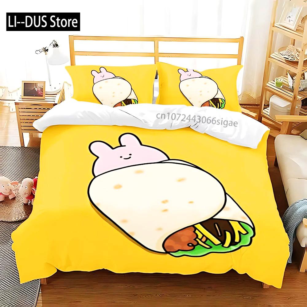 3D Tisk Spící Roztomilý Asamimi Čtvercový Ložní Povlečení Dívky Dospělí Jednolůžko Twin Queen Velikost Povlak na Peřinu Povlak na Polštář Ložní Prádlo