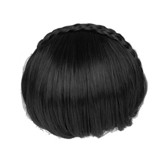 Braided Wig Hair Natural Looking Highest Elasticity Beauty Tool Women Gril Fake  Braided Hair with Bang for Beauty