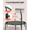 SucceBuy 54.5 Inch Mini Trampoline 450 lbs Stable & Quiet with 3 Levels Height Foam Handle for Adults Indoor/Garden Workout