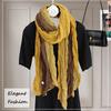 Gradient Blue Fold Shawl Soft Retro Cotton Hemp Scarf Fashionable Trend Sunscreen Scarf  Women