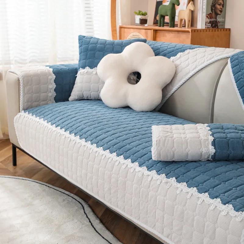 Corduroy Sofa Cover Plaid Anti-slip Sofa Towel for Sectional Sofa Thickening  Modern Couch Cushion Multifunctional Covers Carpet