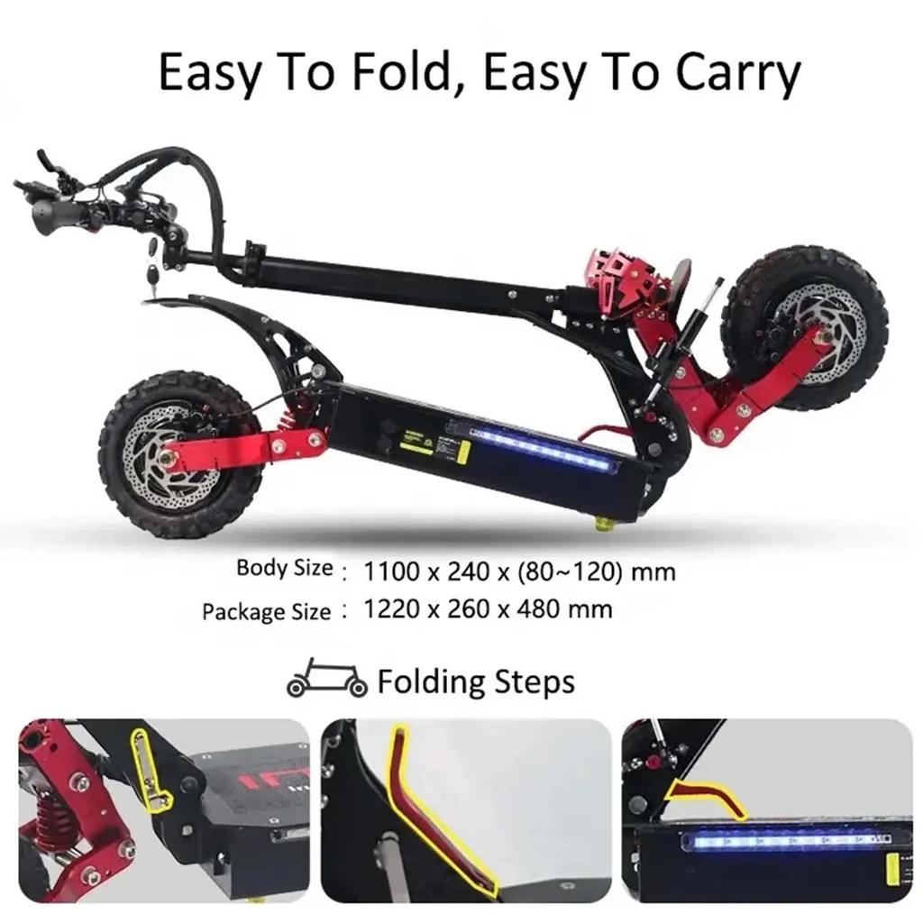 Sunnigoo X7 3600W dobbelmotor elektrisk scooter for voksne 48v 21ah Topphastighet 65-70km/t 10 tommers terrengdekk Rekkevidde 60km Escooter