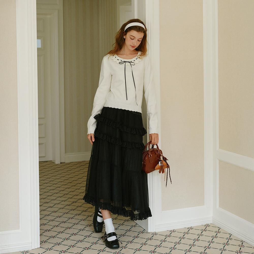 Ceme Adu Cest_Frill Lace Banding Skirt