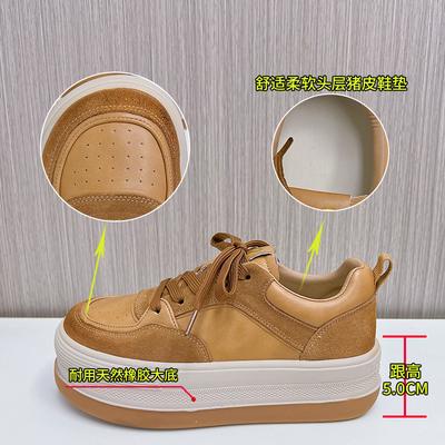 Lente retro board schoenen 2025 nieuwe platform verhogende schoenen sport mode witte schoenen casual veelzijdige damesschoenen