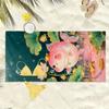 Soft pink koi fish cartoon lotus pattern polyester microfiber beach towel is highly absorbent, suitable swimming beach outings