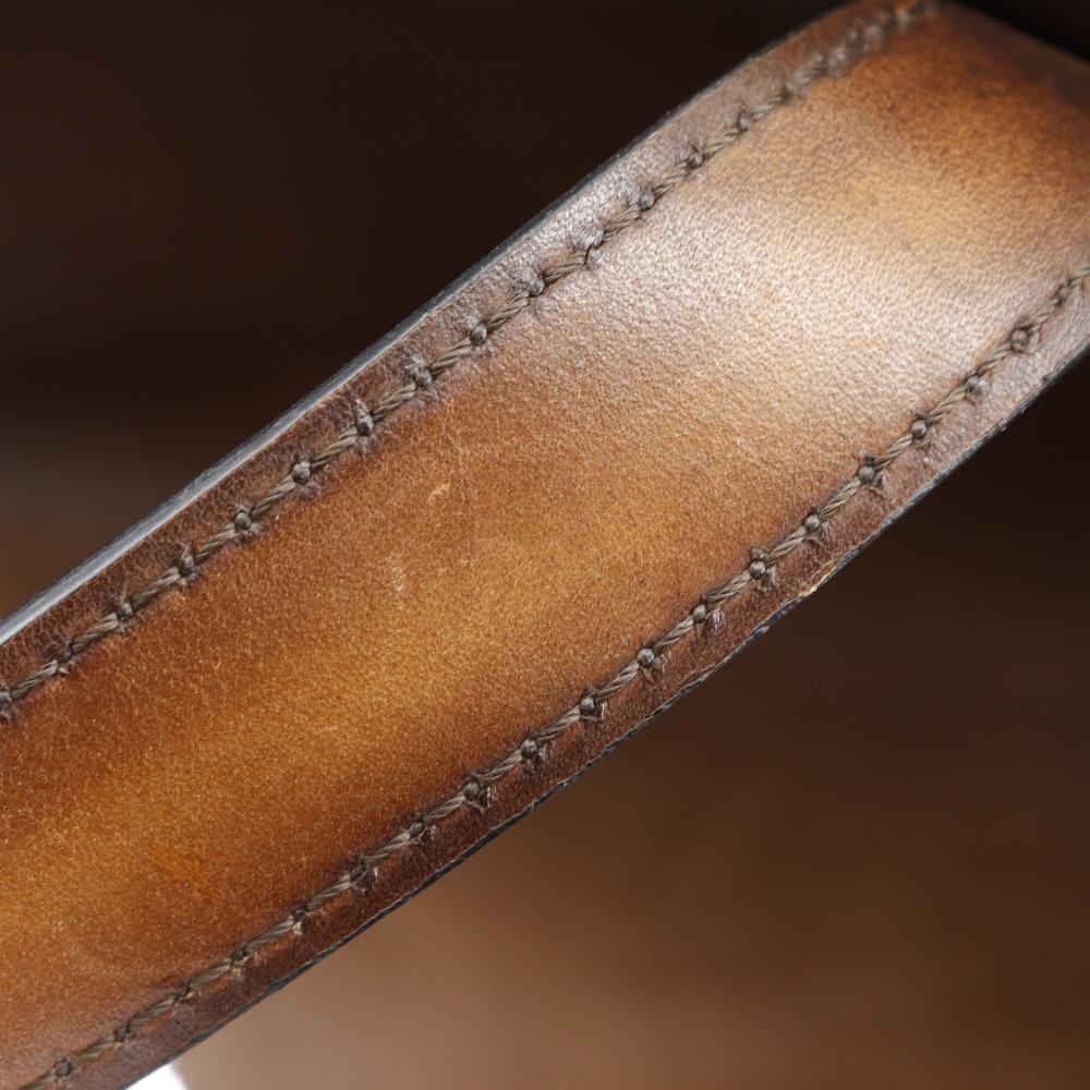 Berluti Modernist Vertical Tote Bag Calligraphy Scrit Brown Calfskin mens Used