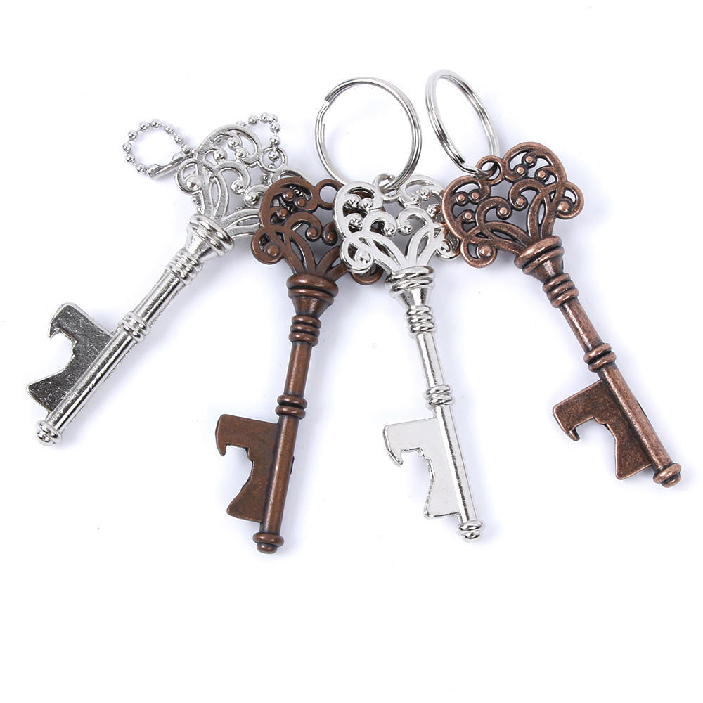 New 1Pc Creative Portable Vintage Key Shaped Portable Vintage Metal Key Shaped Keychain Beer Bottle Opener Keyring Bar Tools